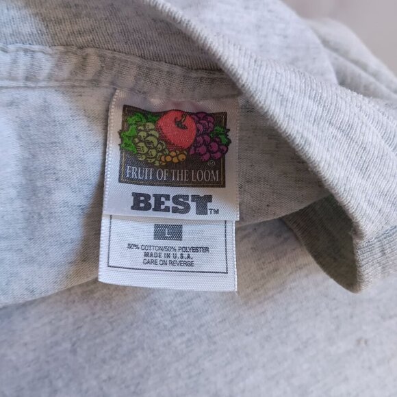 Vintage 1990's Mens Tee Large Single stitch GRAY Embroidered TEXAS T-shirt - Picture 3 of 4